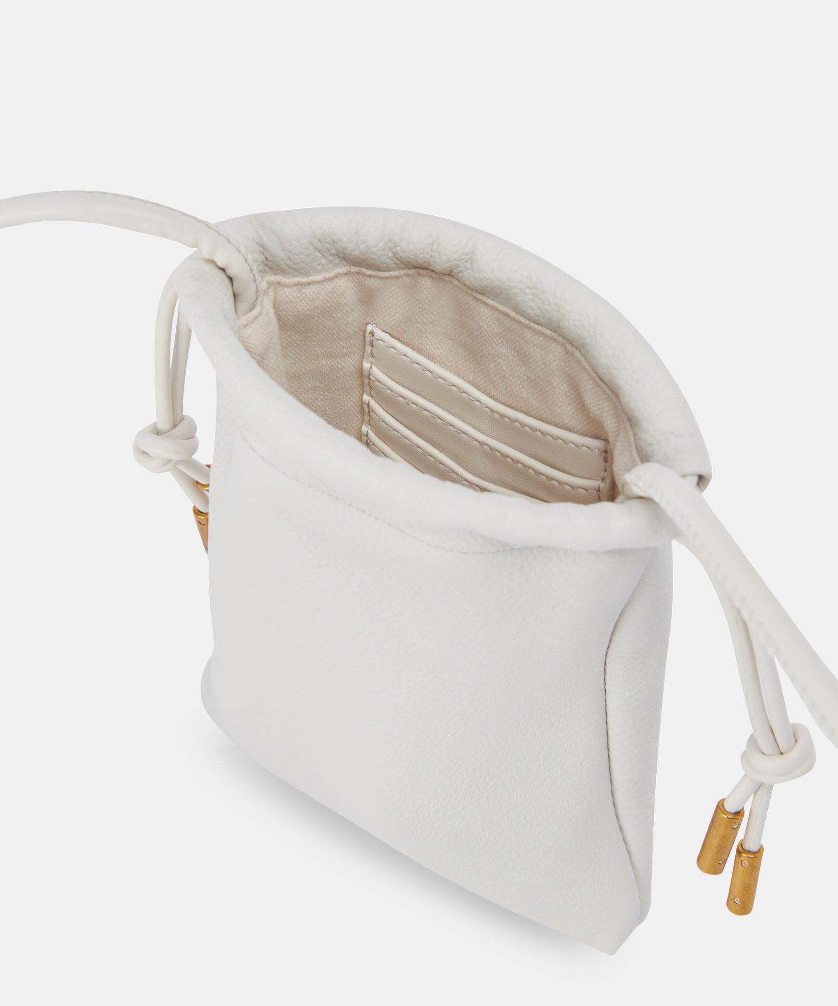 EVIE PHONE POUCH IVORY LEATHER - view 5