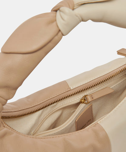 PATTI HANDBAG DUNE IVORY SOFT NAPPA LEATHER