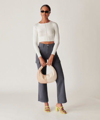 PATTI HANDBAG DUNE IVORY SOFT NAPPA LEATHER