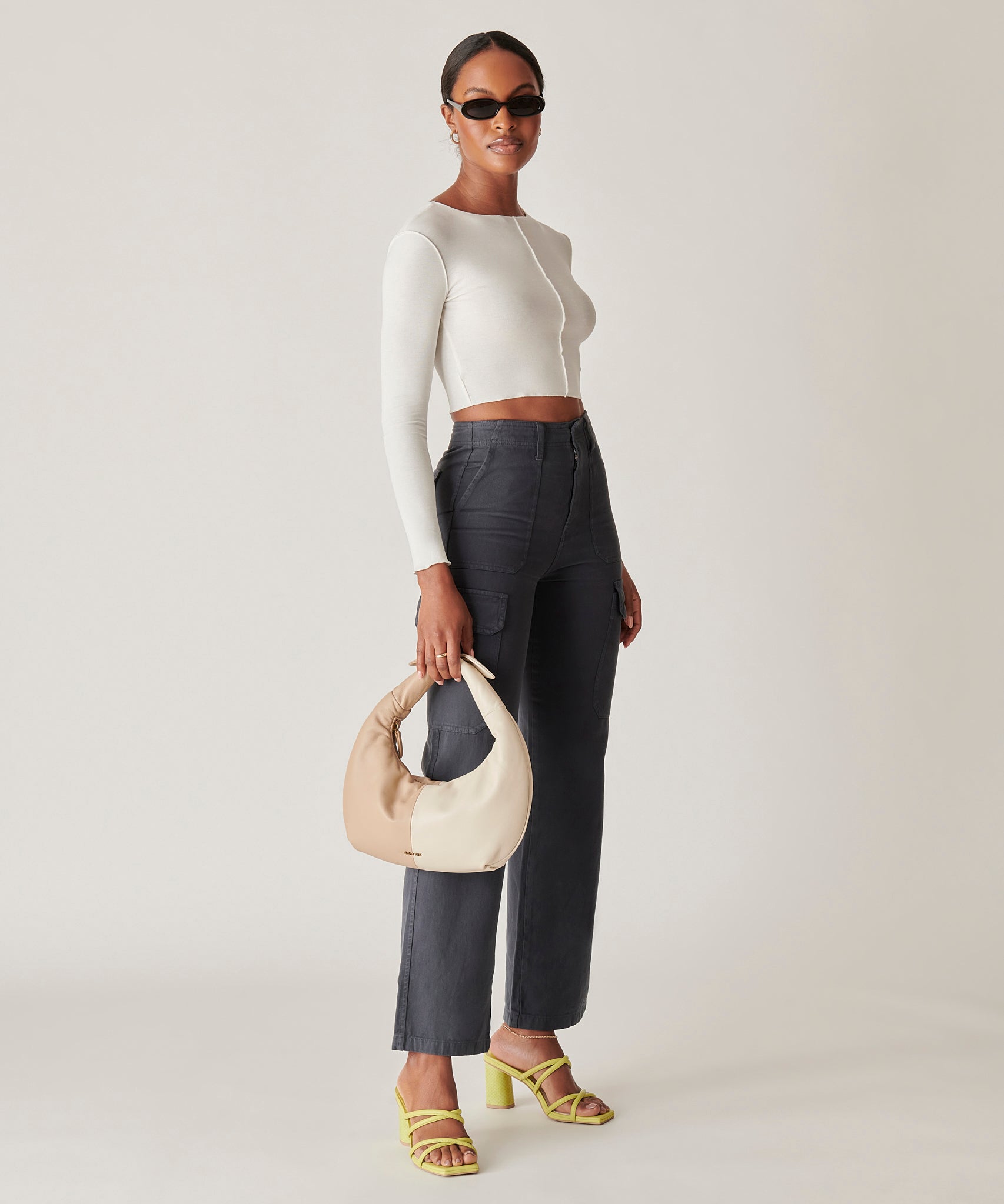 PATTI HANDBAG DUNE IVORY SOFT NAPPA LEATHER - view 9