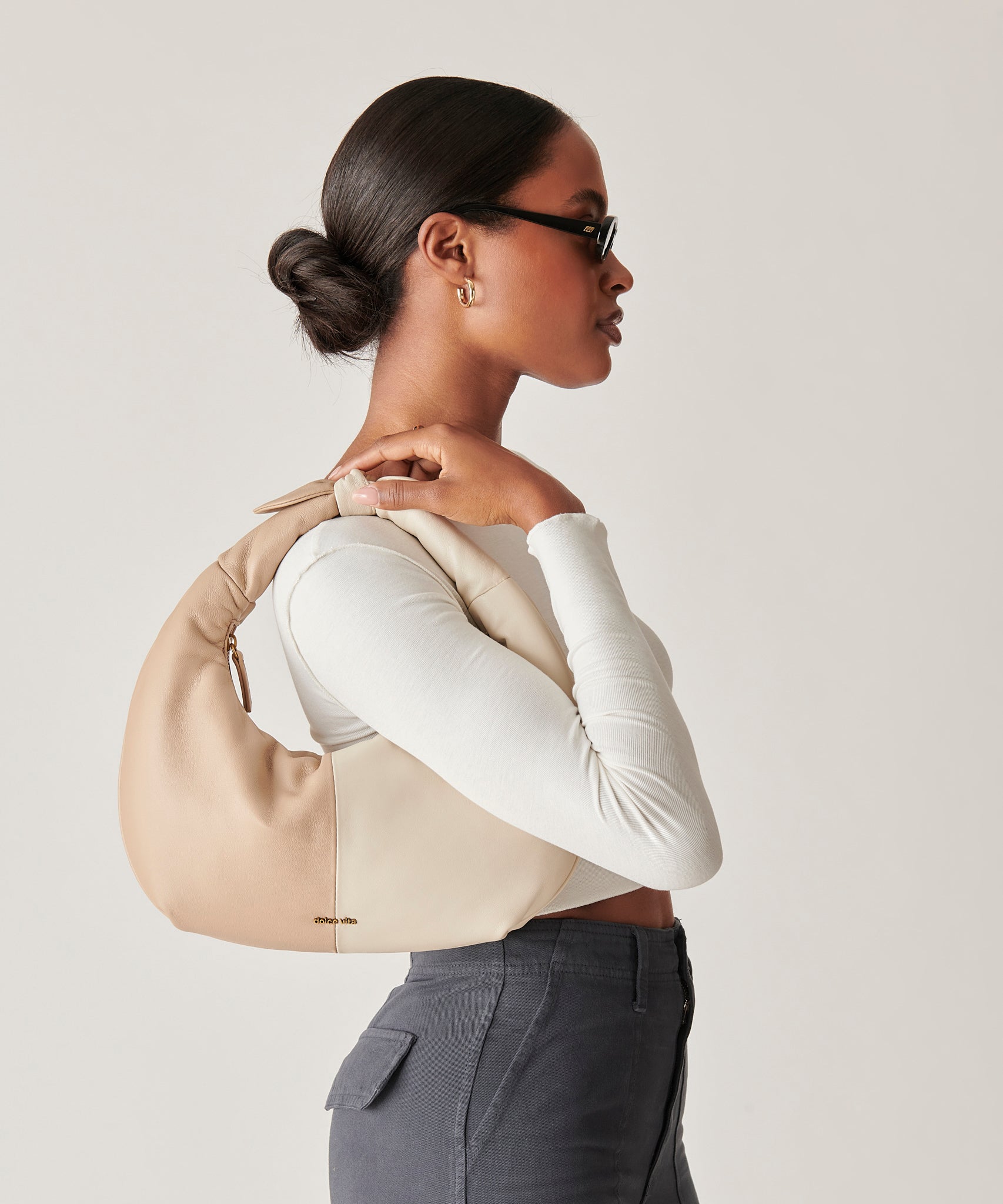 PATTI HANDBAG DUNE IVORY SOFT NAPPA LEATHER - view 10