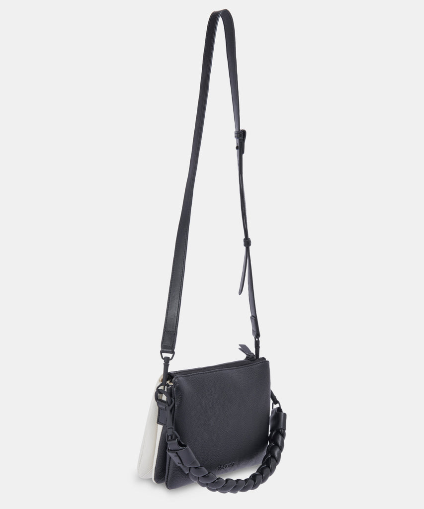 PEYTON CROSSBODY BAG BLACK IVORY LEATHER revita Dolce Vita