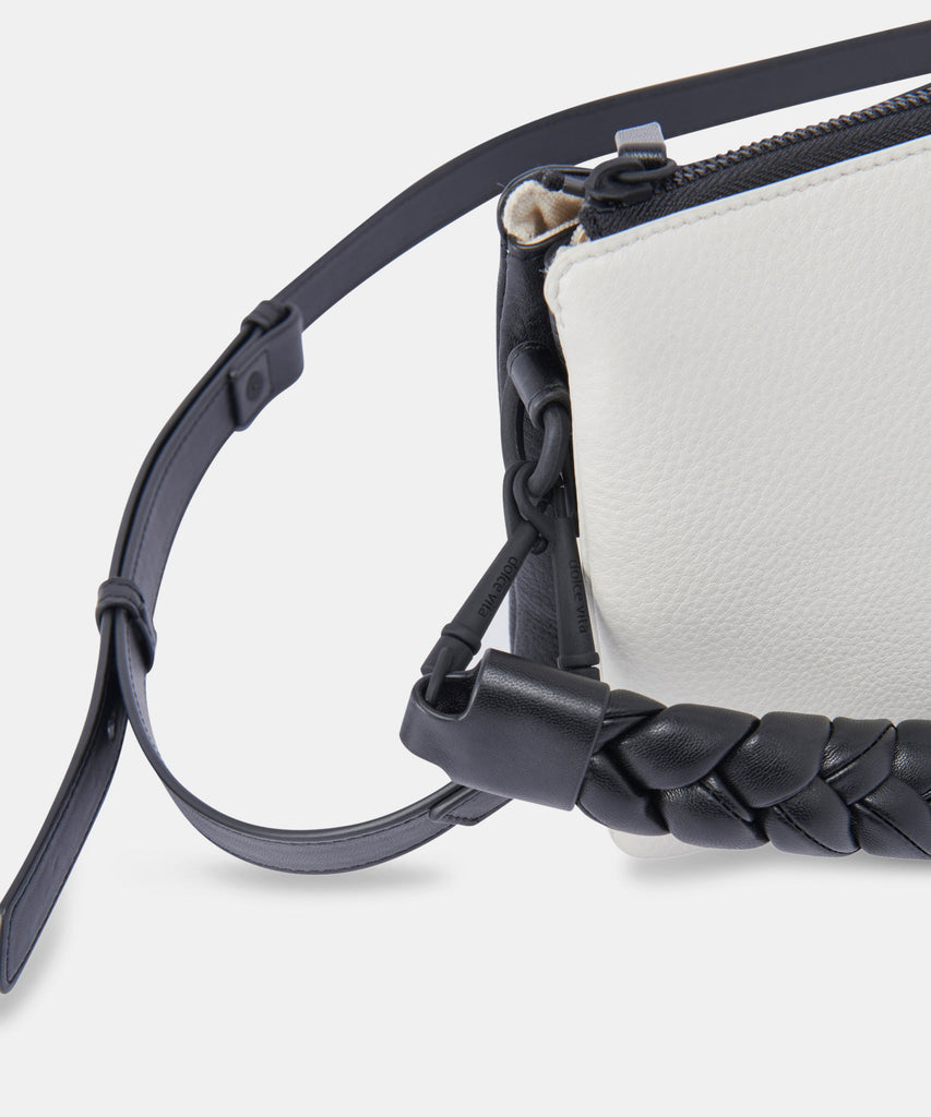 PEYTON CROSSBODY BAG BLACK IVORY LEATHER revita Dolce Vita