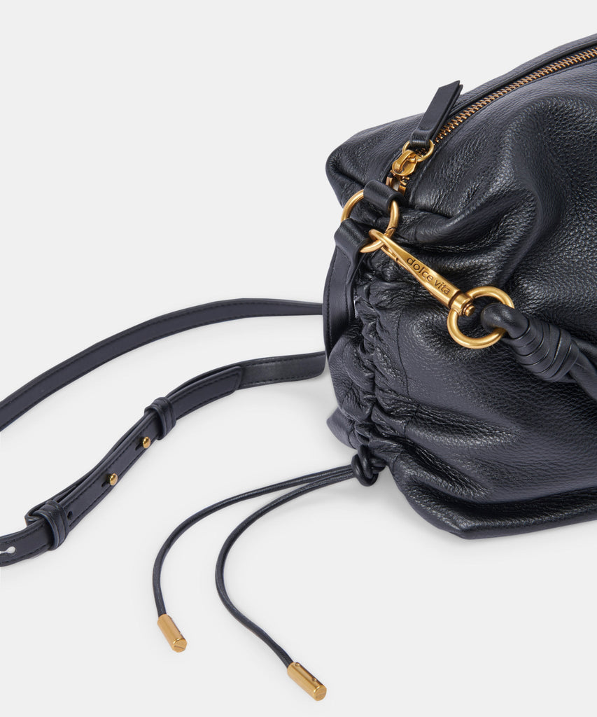 PRESTON SHOULDER/CROSSBODY BLACK LEATHER revita Dolce Vita