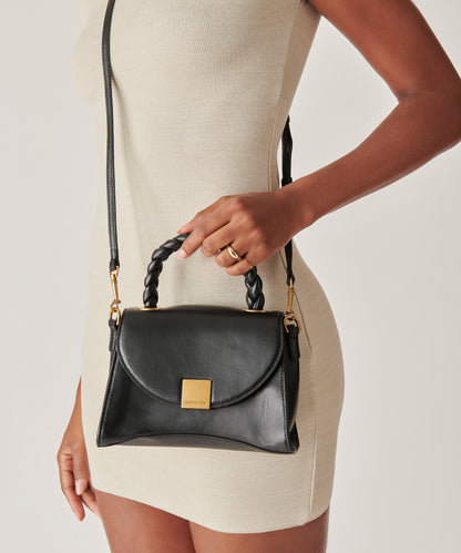 TATUM HANDBAG BLACK SOFT NAPPA LEATHER
