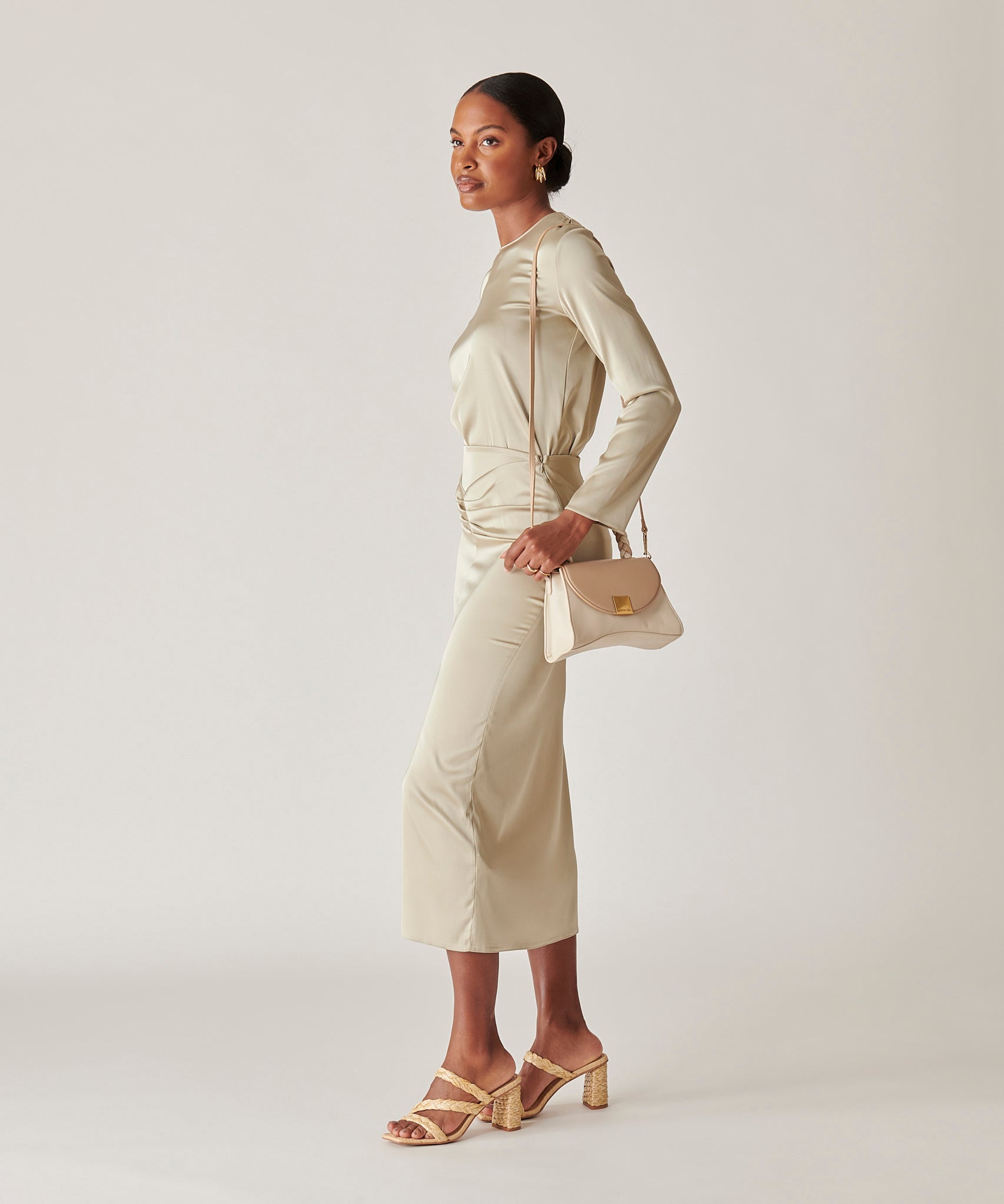 TATUM HANDBAG DUNE IVORY SOFT NAPPA LEATHER - view 2