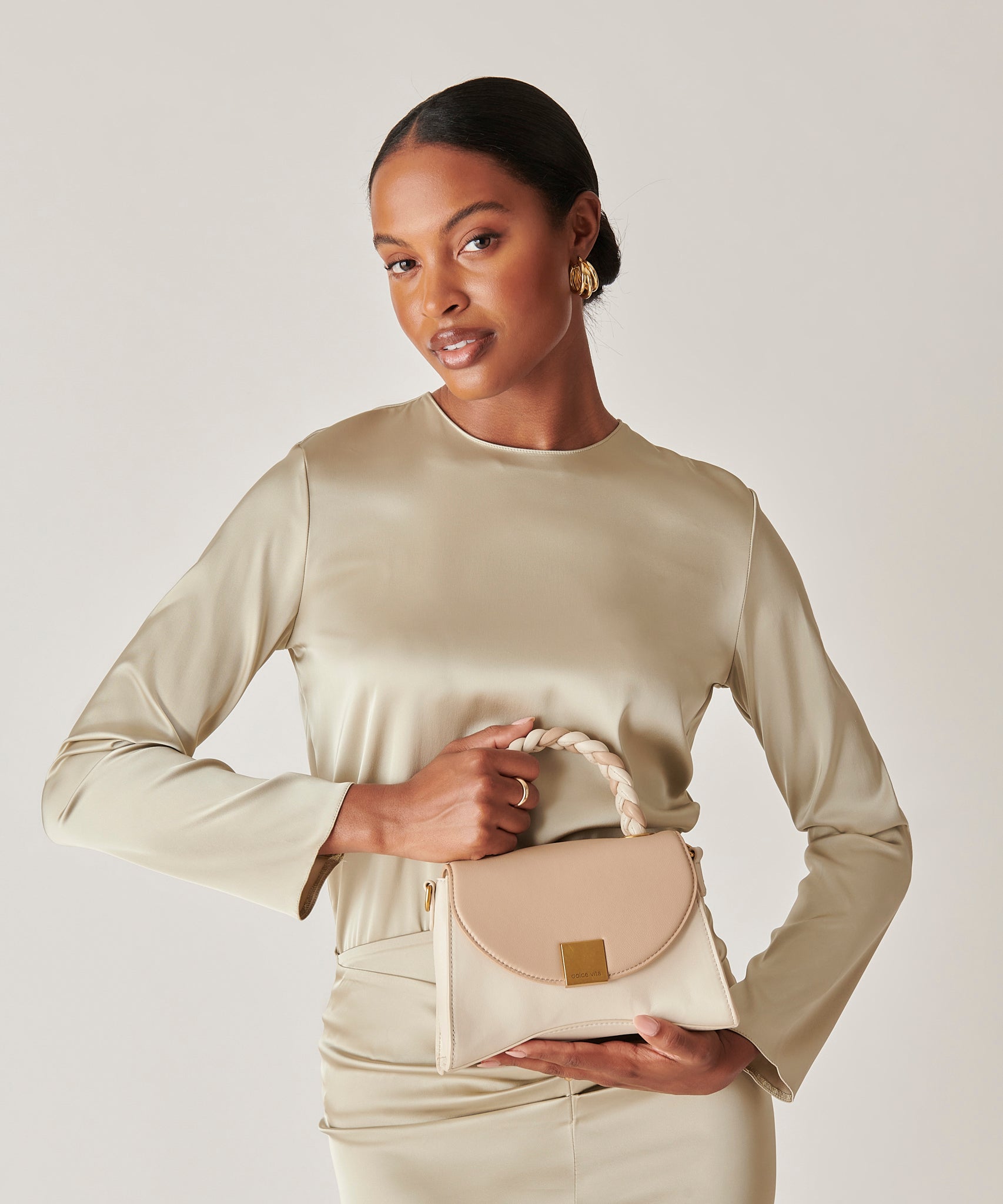 TATUM HANDBAG DUNE IVORY SOFT NAPPA LEATHER - view 4