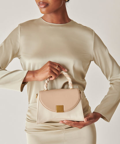TATUM HANDBAG DUNE IVORY SOFT NAPPA LEATHER