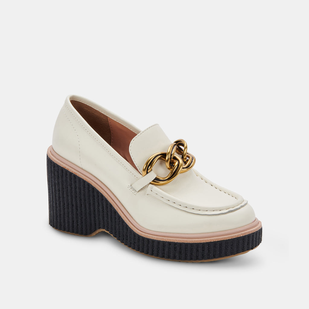 BRENAN WEDGES OFF WHITE LEATHER - image 3