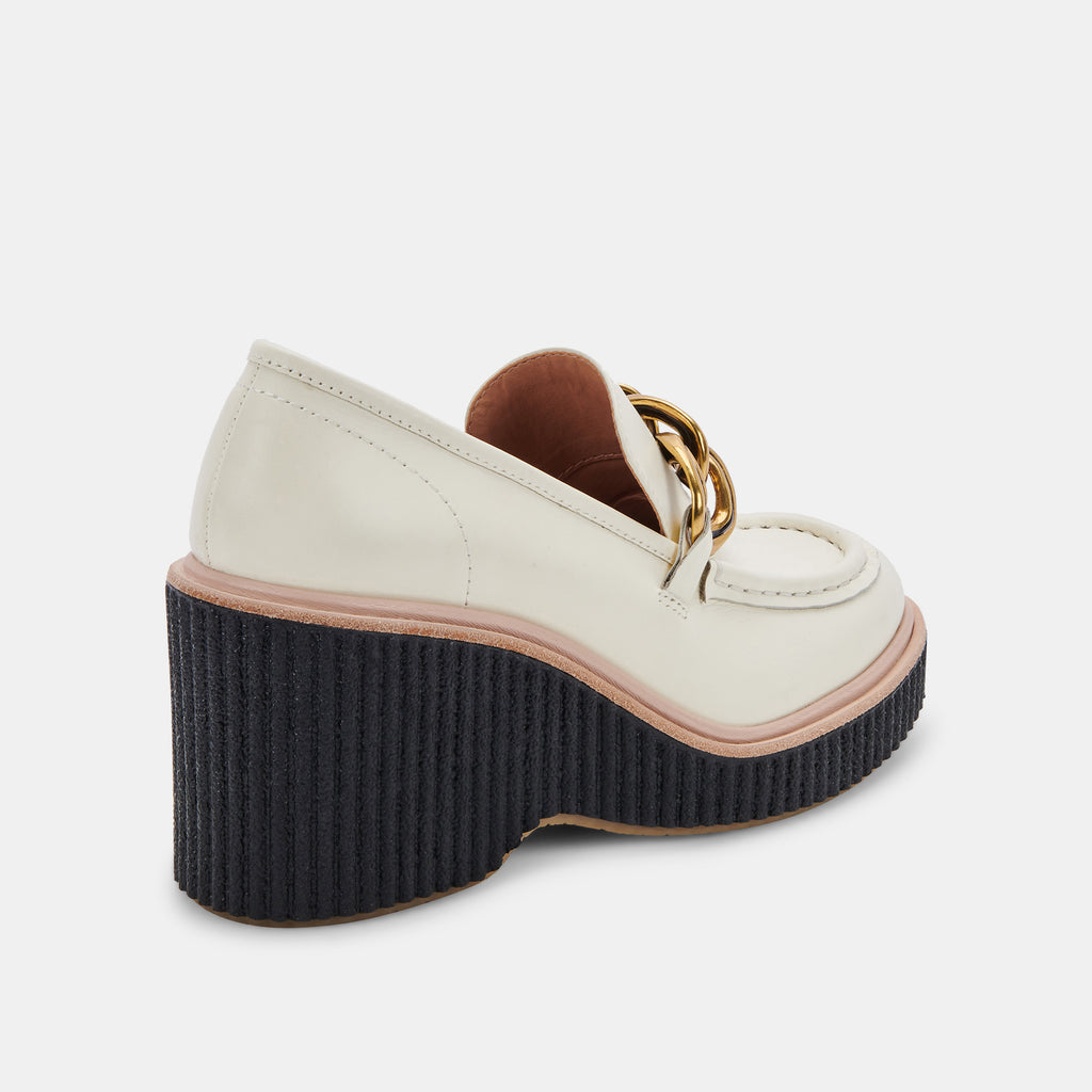 BRENAN WEDGES OFF WHITE LEATHER - image 4