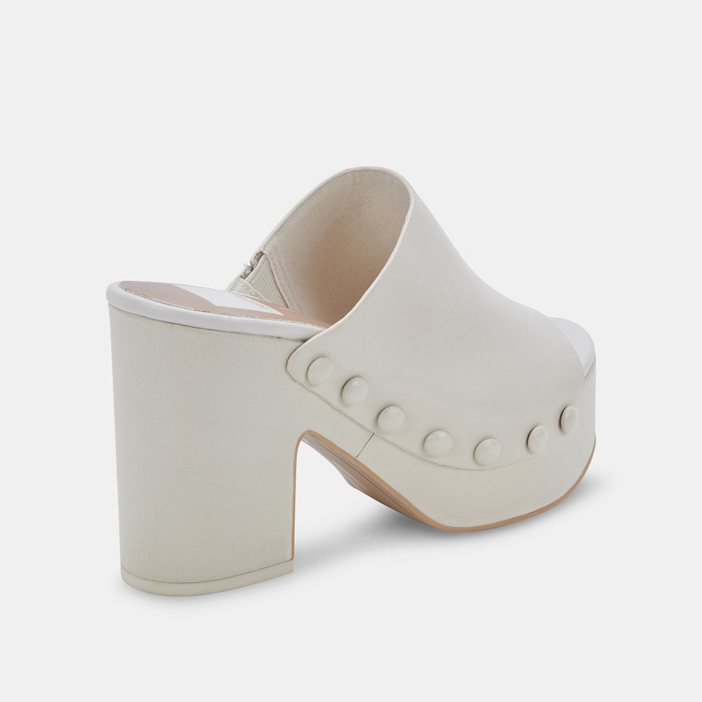 EMOL Heels Ivory Leather  Ivory Leather Chunky Heel Sandals – Dolce Vita