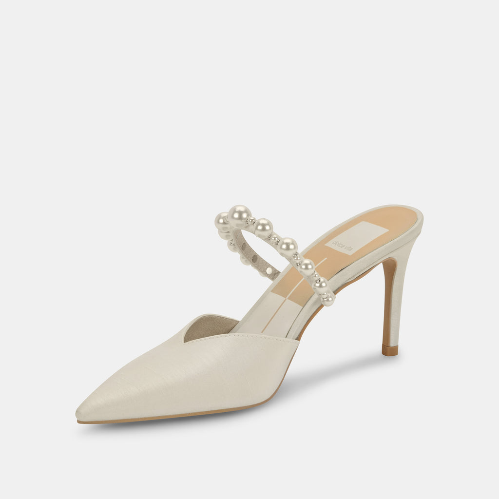 KANIKA Pearl Heels Vanilla Silk | Vanilla Silk Pearl Tapered Heels â Dolce Vita