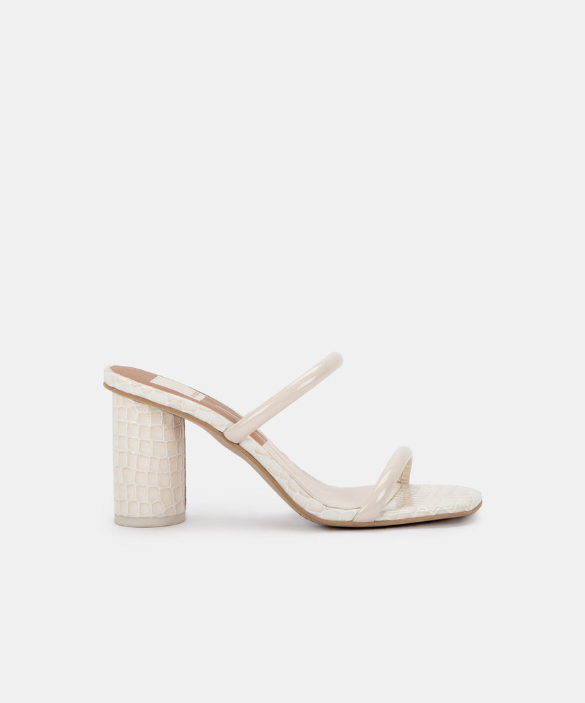 NOLES WIDE HEELS IN IVORY PATENT CROCO LEATHER -   Dolce Vita - image 1