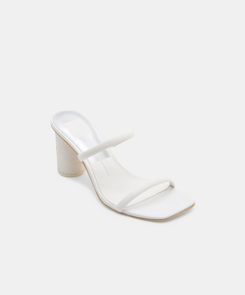 NOLES Heels White Leather | Women's Chunky Round Heels – Dolce Vita