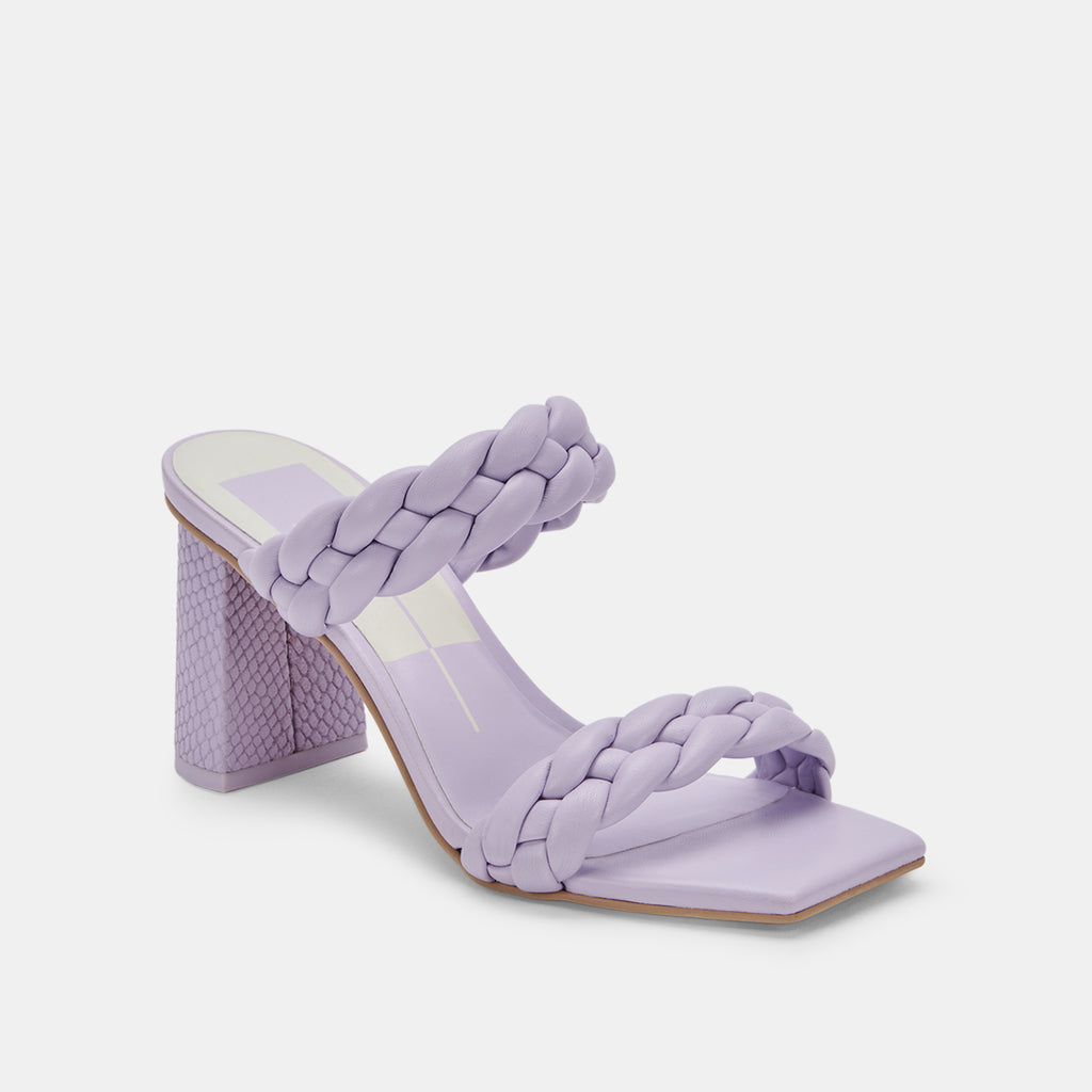 Lilac Satin Round Toe Corsage High Heeled Sandals | PrettyLittleThing USA