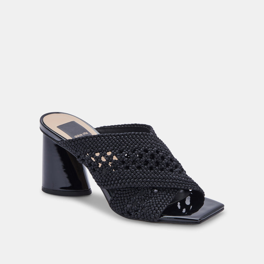 PATCH HEELS BLACK WOVEN