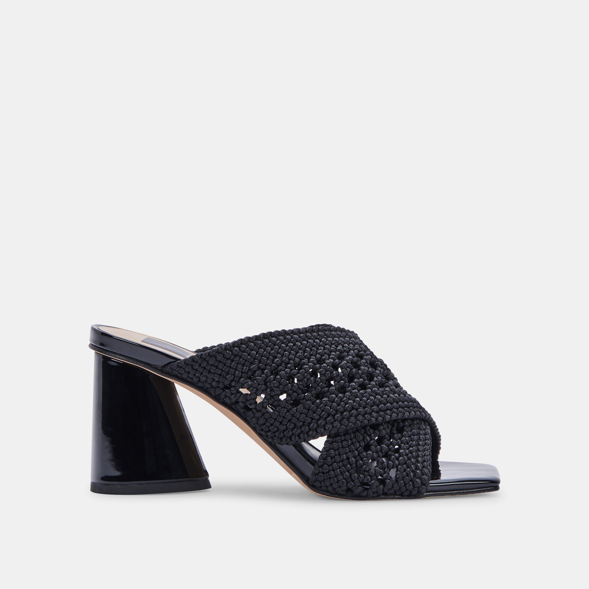 PATCH HEELS BLACK WOVEN