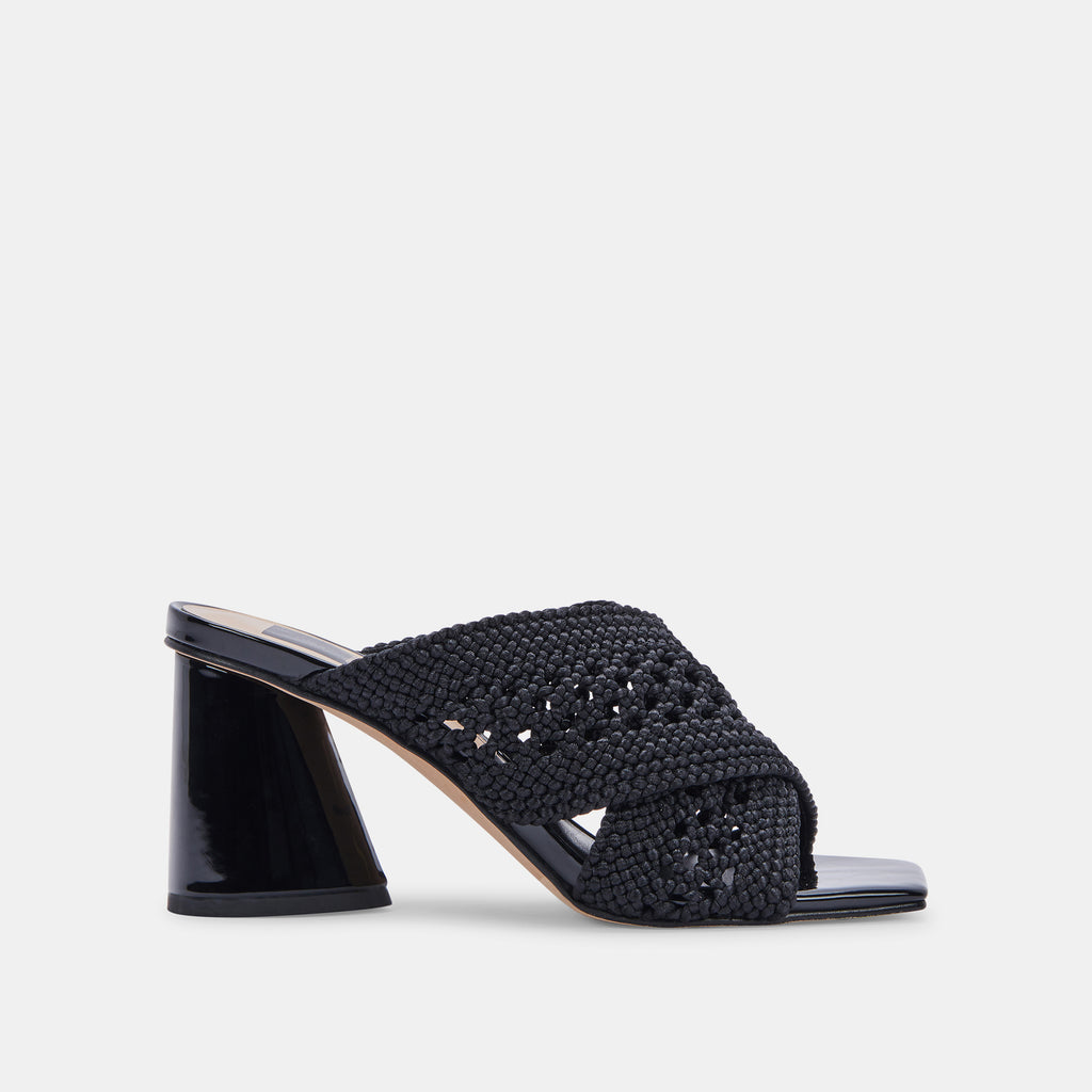 PATCH HEELS BLACK WOVEN - image 1