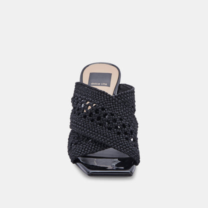 PATCH HEELS BLACK WOVEN