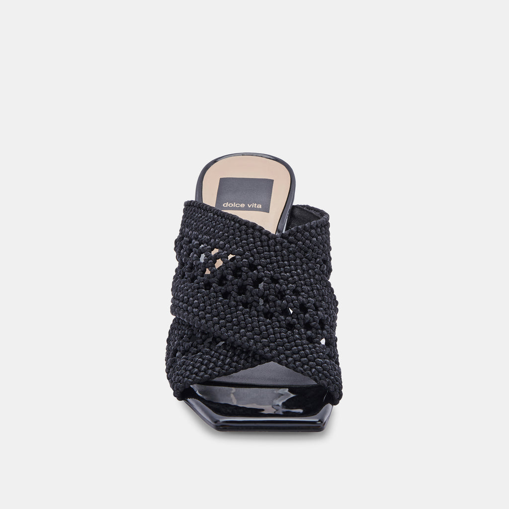 PATCH HEELS BLACK WOVEN - image 6