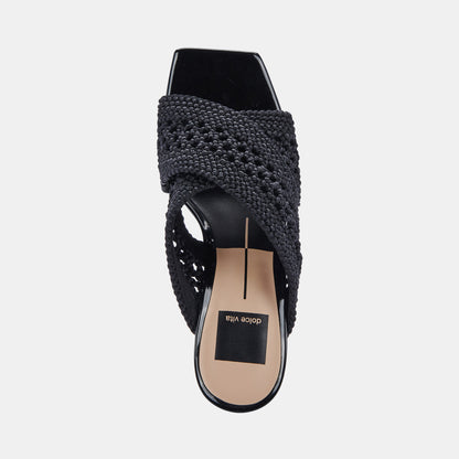 PATCH HEELS BLACK WOVEN