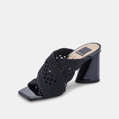 PATCH HEELS BLACK WOVEN