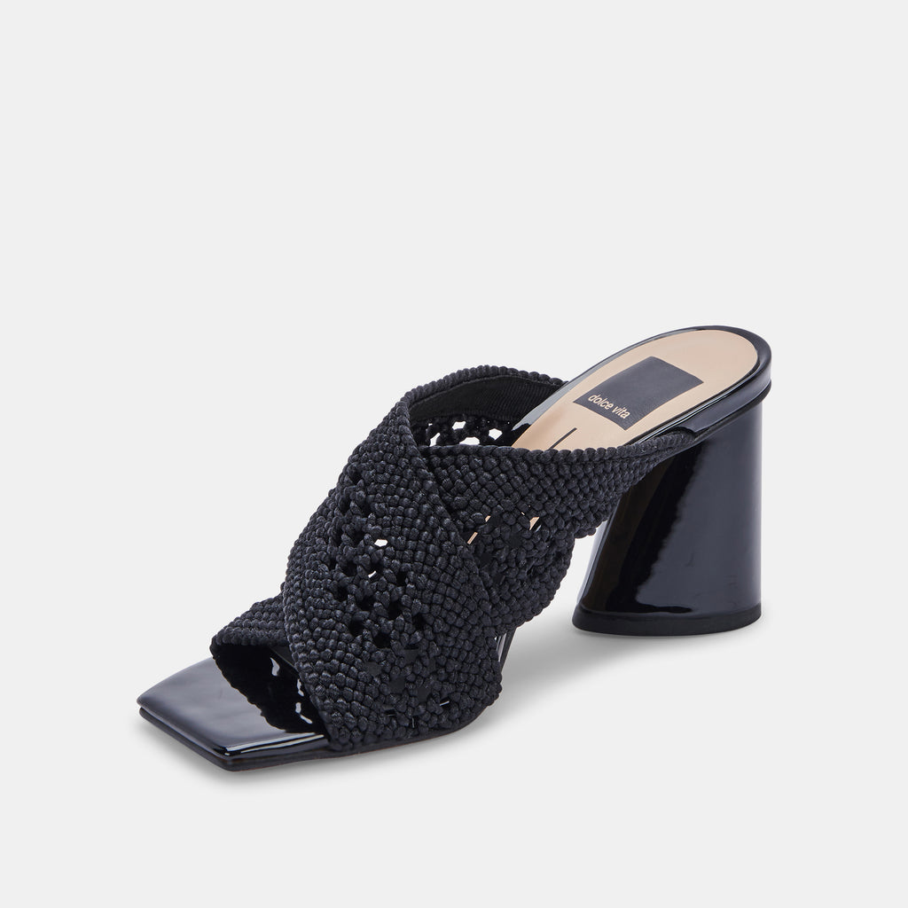 PATCH HEELS BLACK WOVEN - image 4