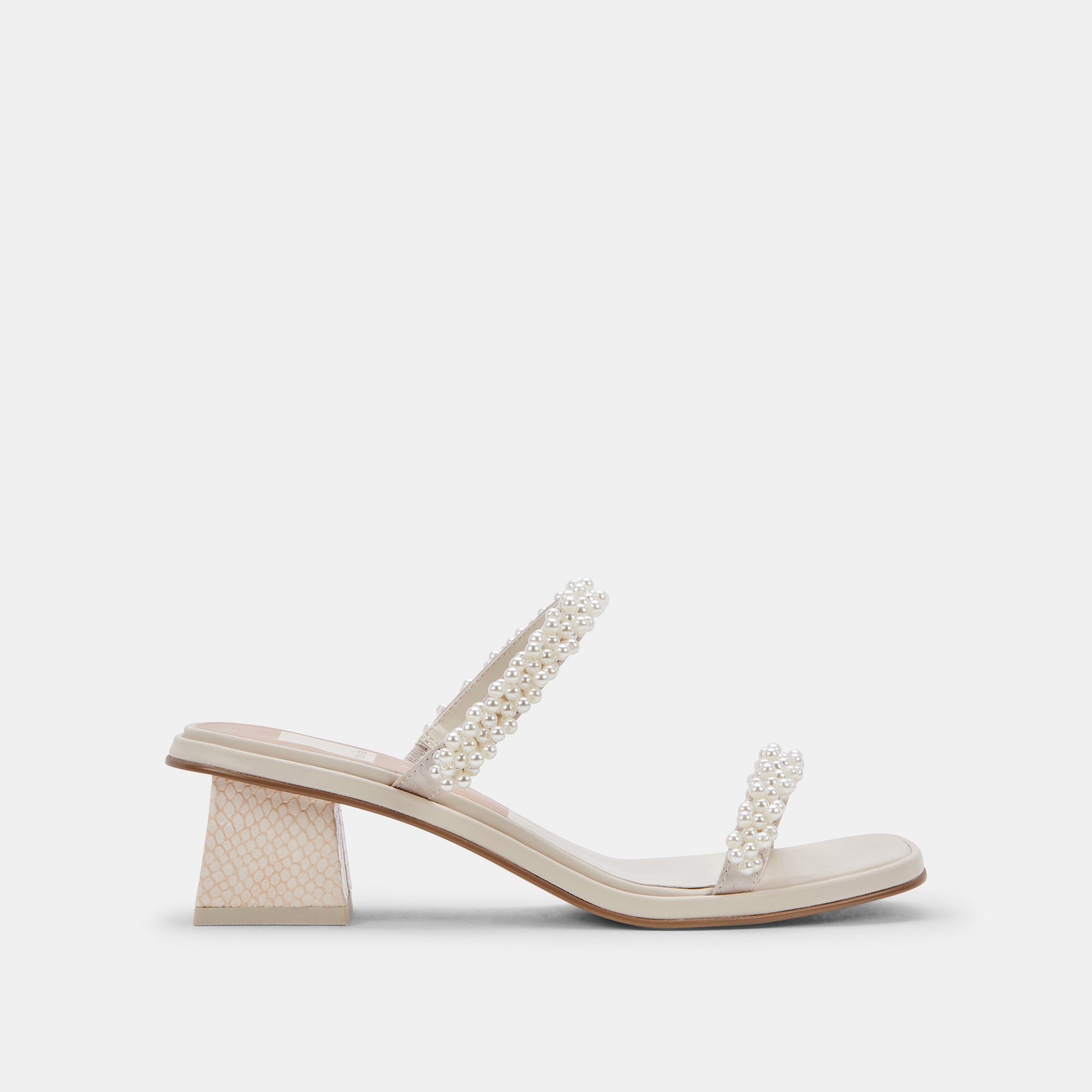 Elegant white pearl black heels | Street Style Store | SSS