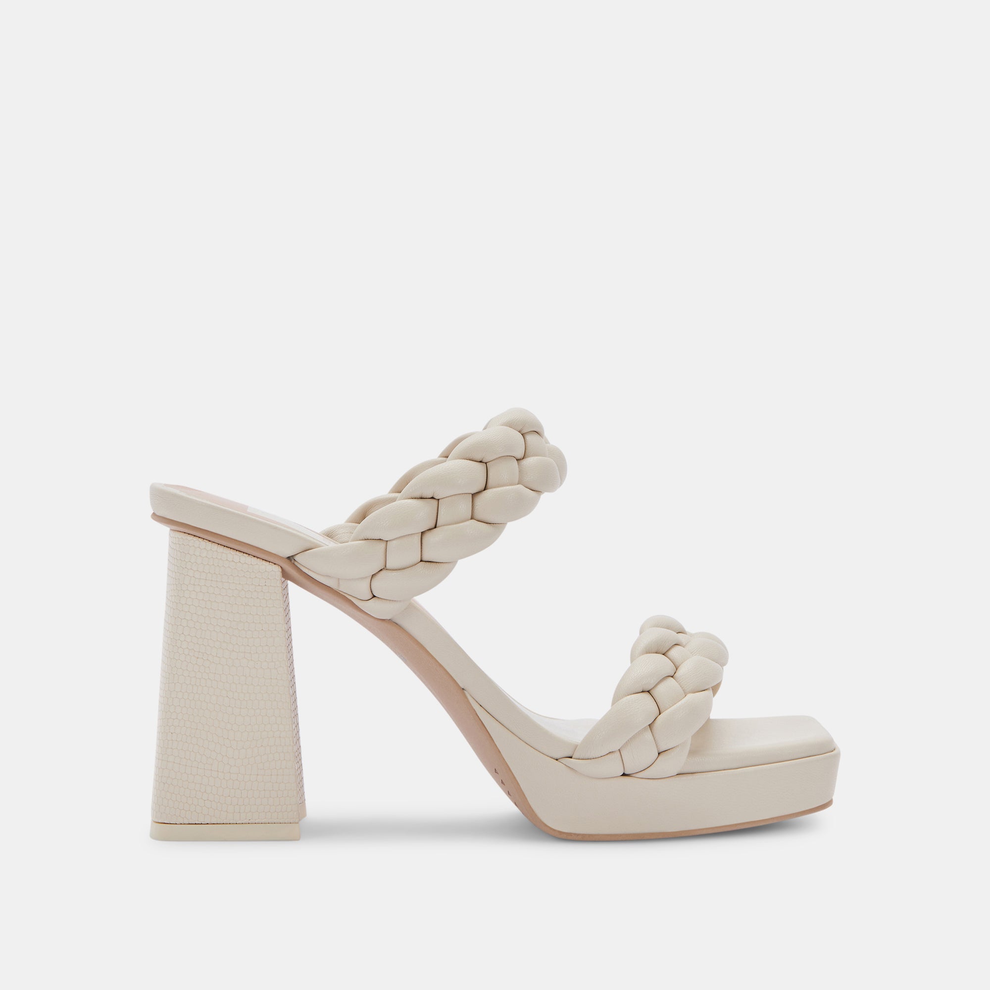Be Mine Wide Fit Margot platform heeled sandals in ivory satin | ASOS
