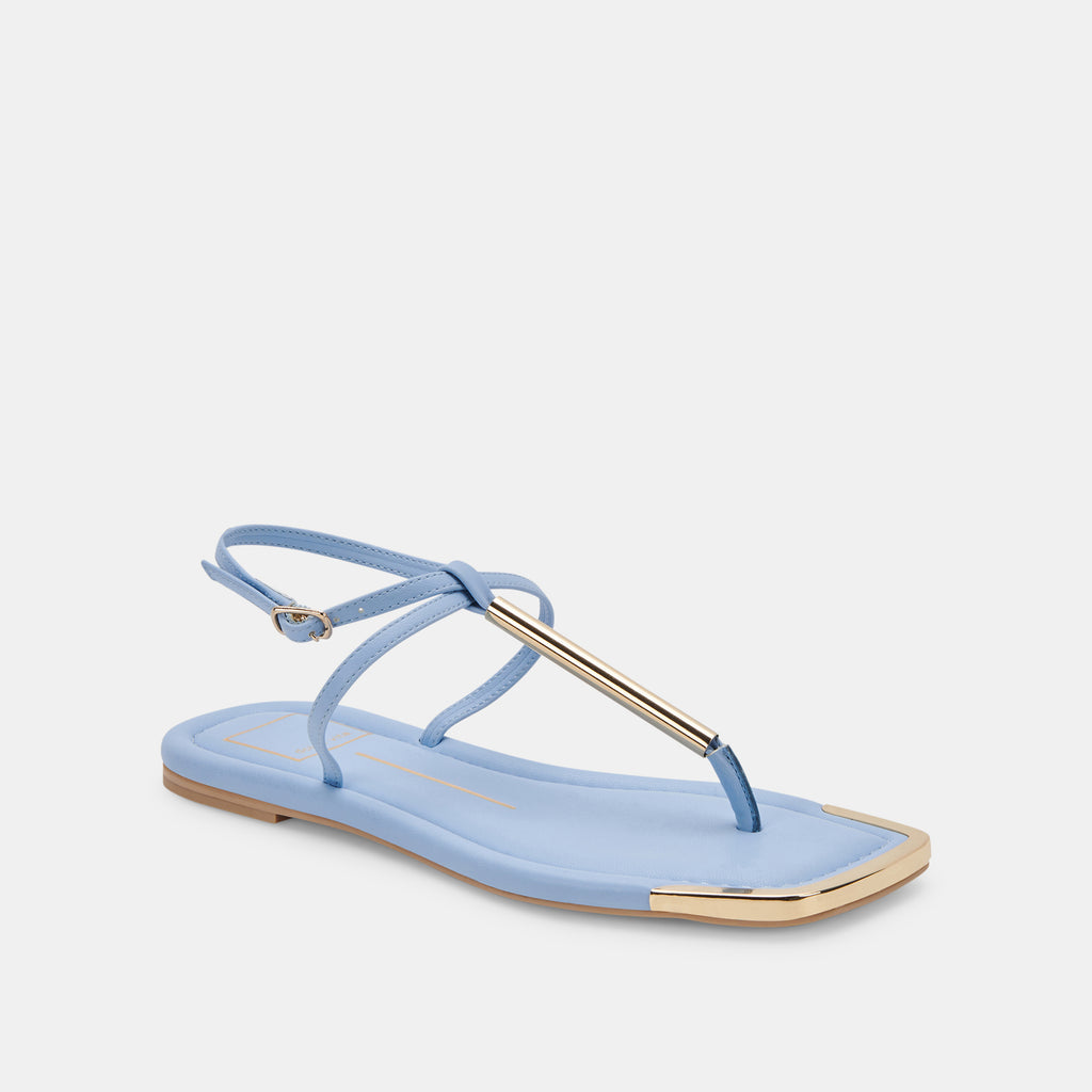 Satin Toe Loop Flat Sandals - Bright Blue Satin | Boden US
