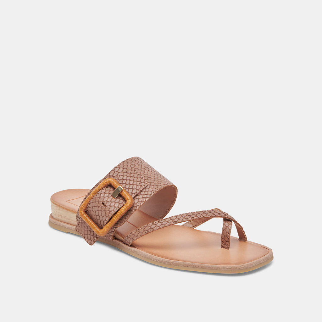 PERRIS SANDALS CAFE EMBOSSED LEATHER - image 2