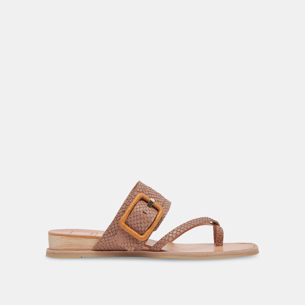 PERRIS SANDALS CAFE EMBOSSED LEATHER - image 1