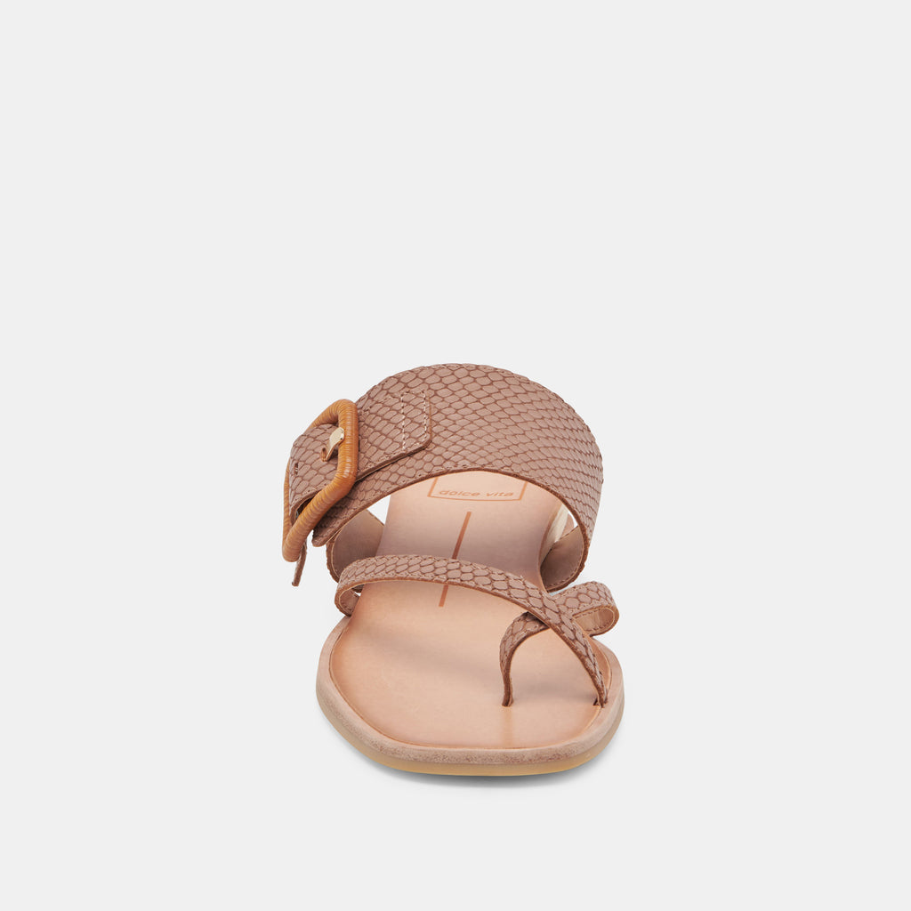 PERRIS SANDALS CAFE EMBOSSED LEATHER - image 6