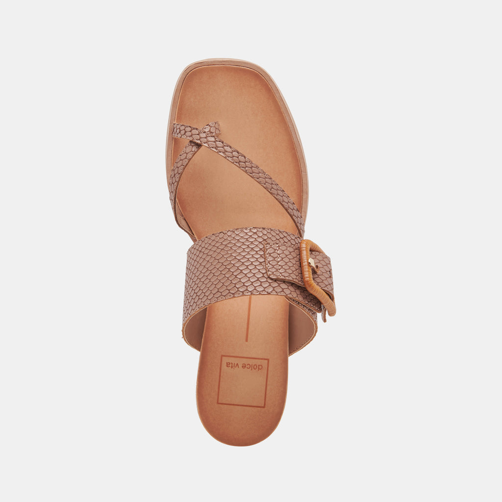 PERRIS SANDALS CAFE EMBOSSED LEATHER - image 8