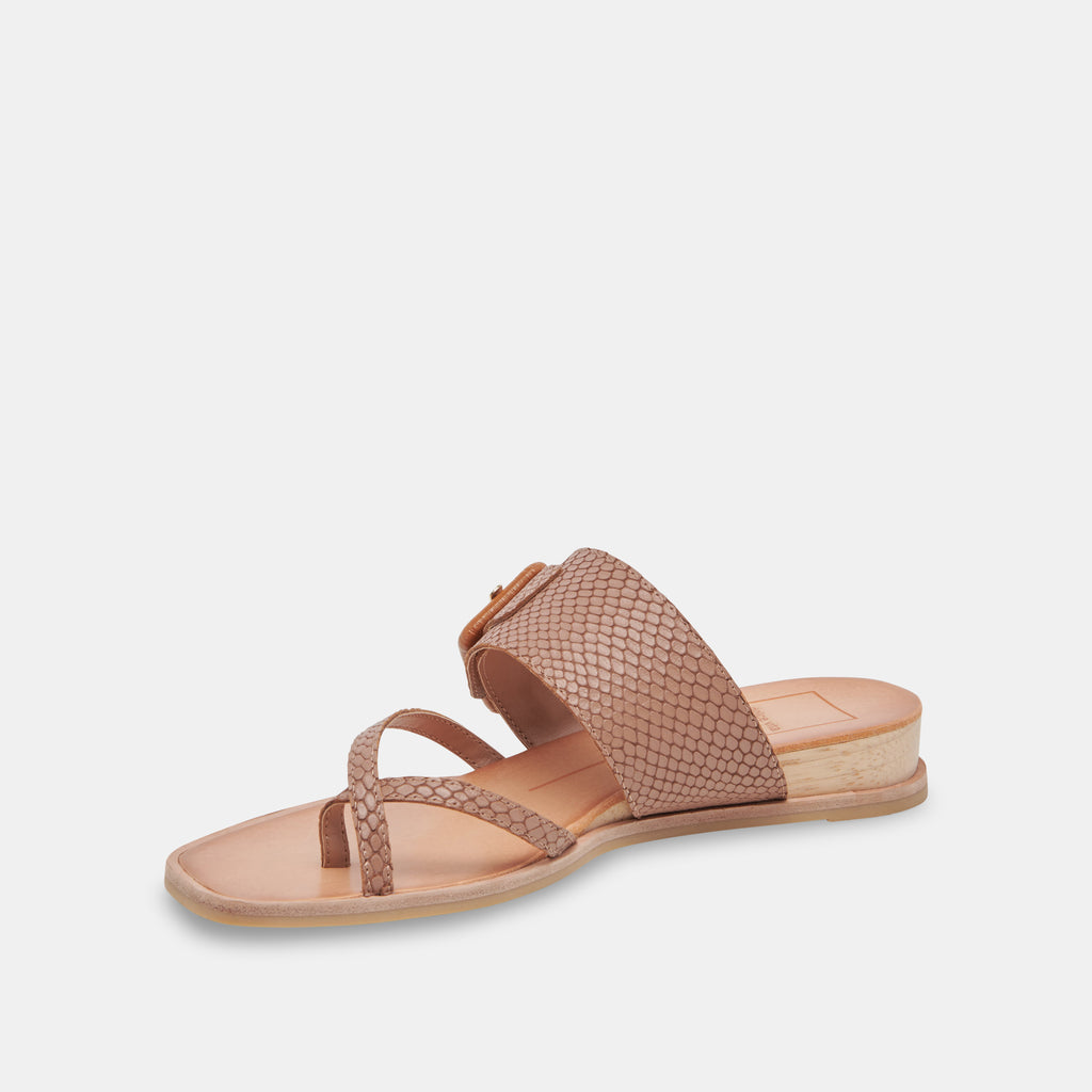 PERRIS SANDALS CAFE EMBOSSED LEATHER - image 4
