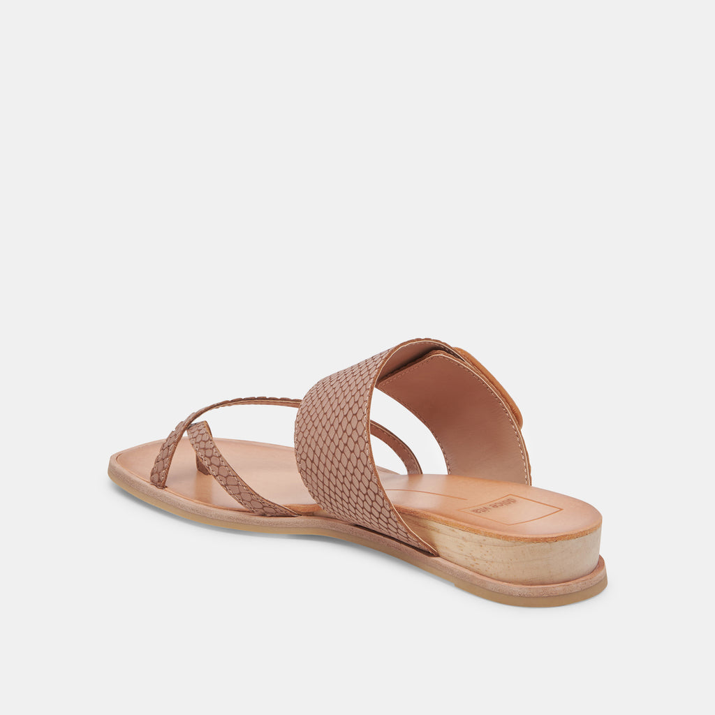 PERRIS SANDALS CAFE EMBOSSED LEATHER - image 5