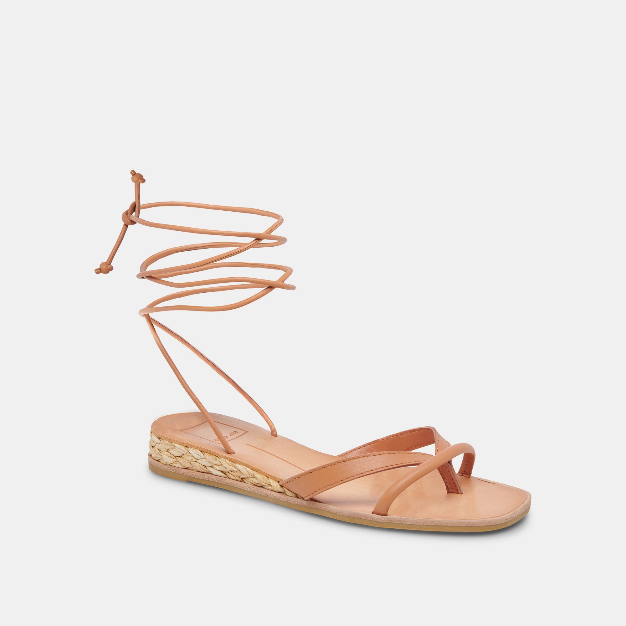 Sandals with straps in cognac leather | Jonak