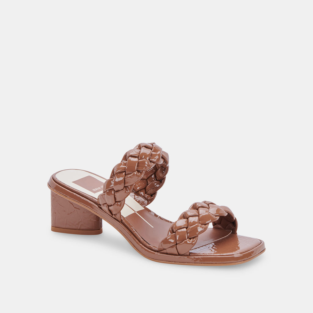 RONIN Sandals Taupe Patent Stella | Taupe Patent Braided Sandals ...