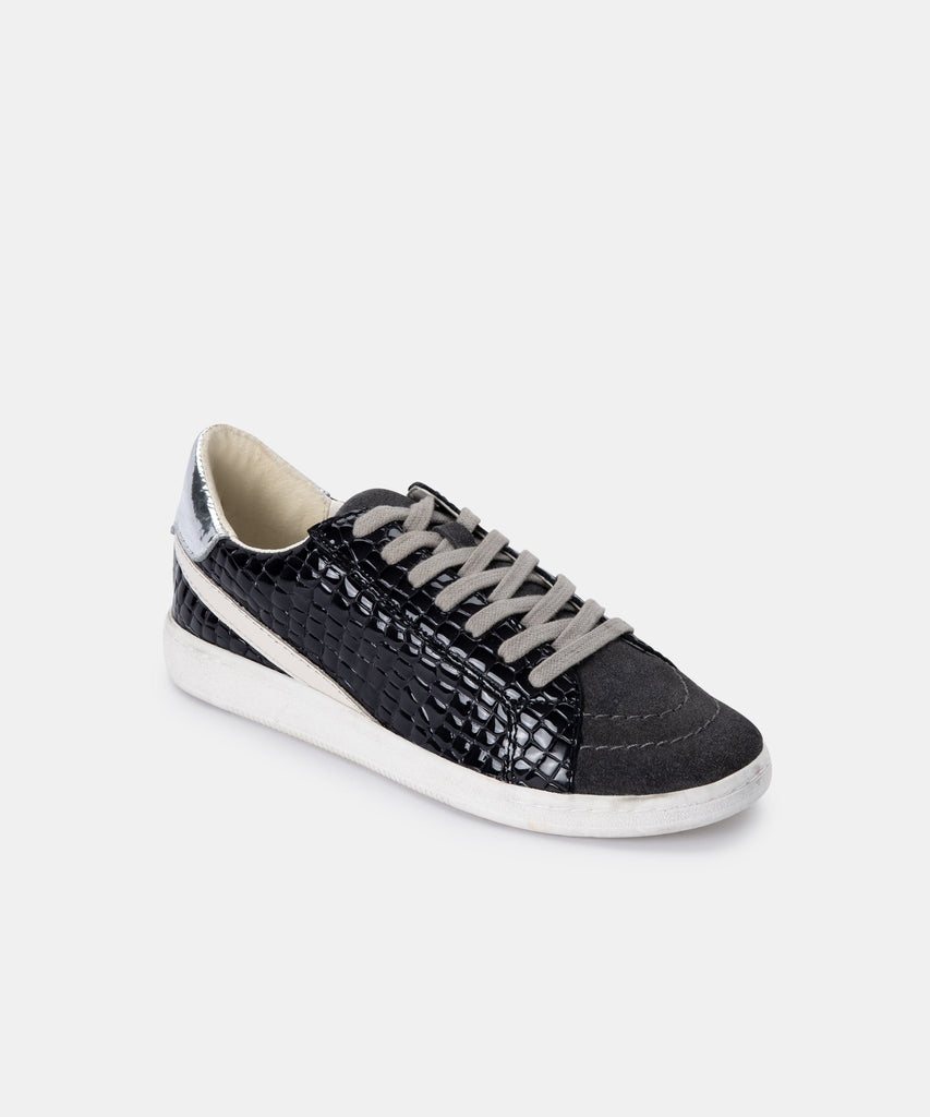NINO SNEAKERS IN ANTHRACITE PATENT CROCO LEATHER -   Dolce Vita - image 3