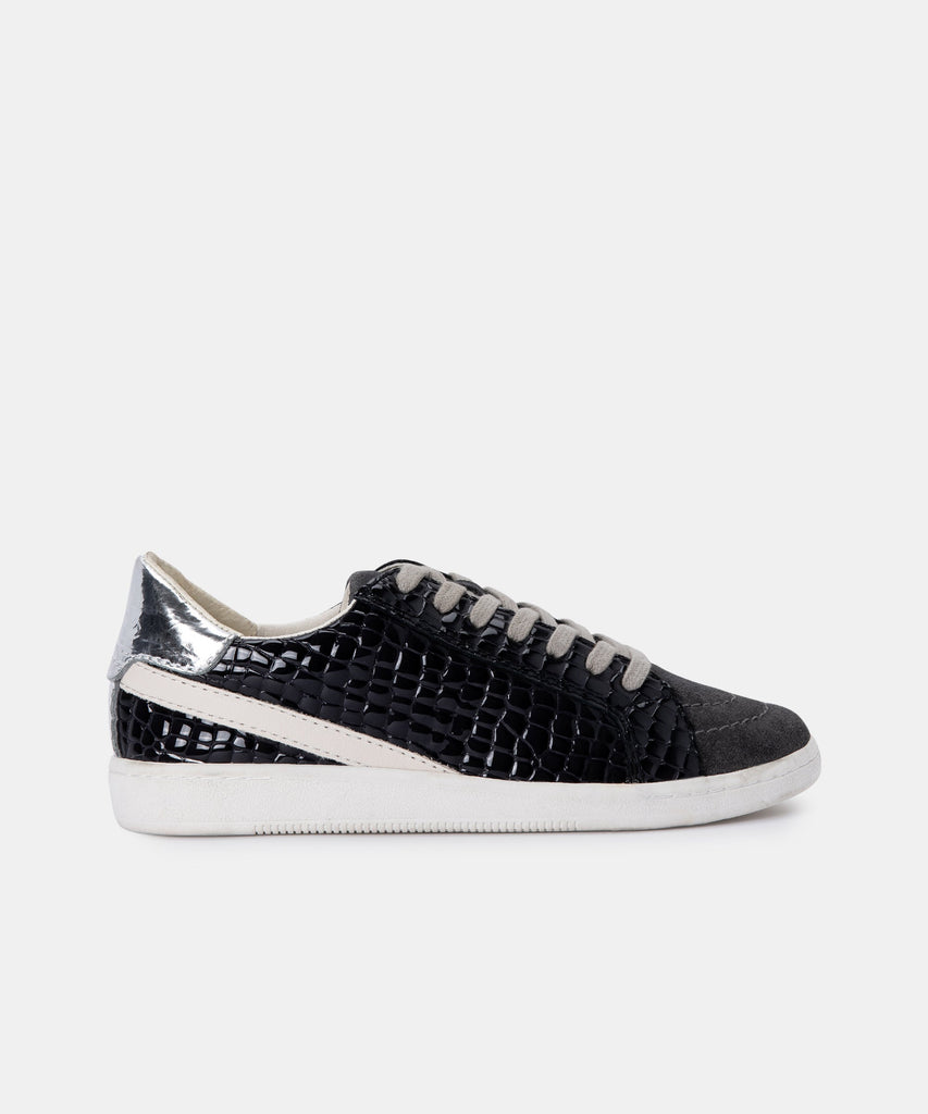 NINO SNEAKERS IN ANTHRACITE PATENT CROCO LEATHER -   Dolce Vita - image 1