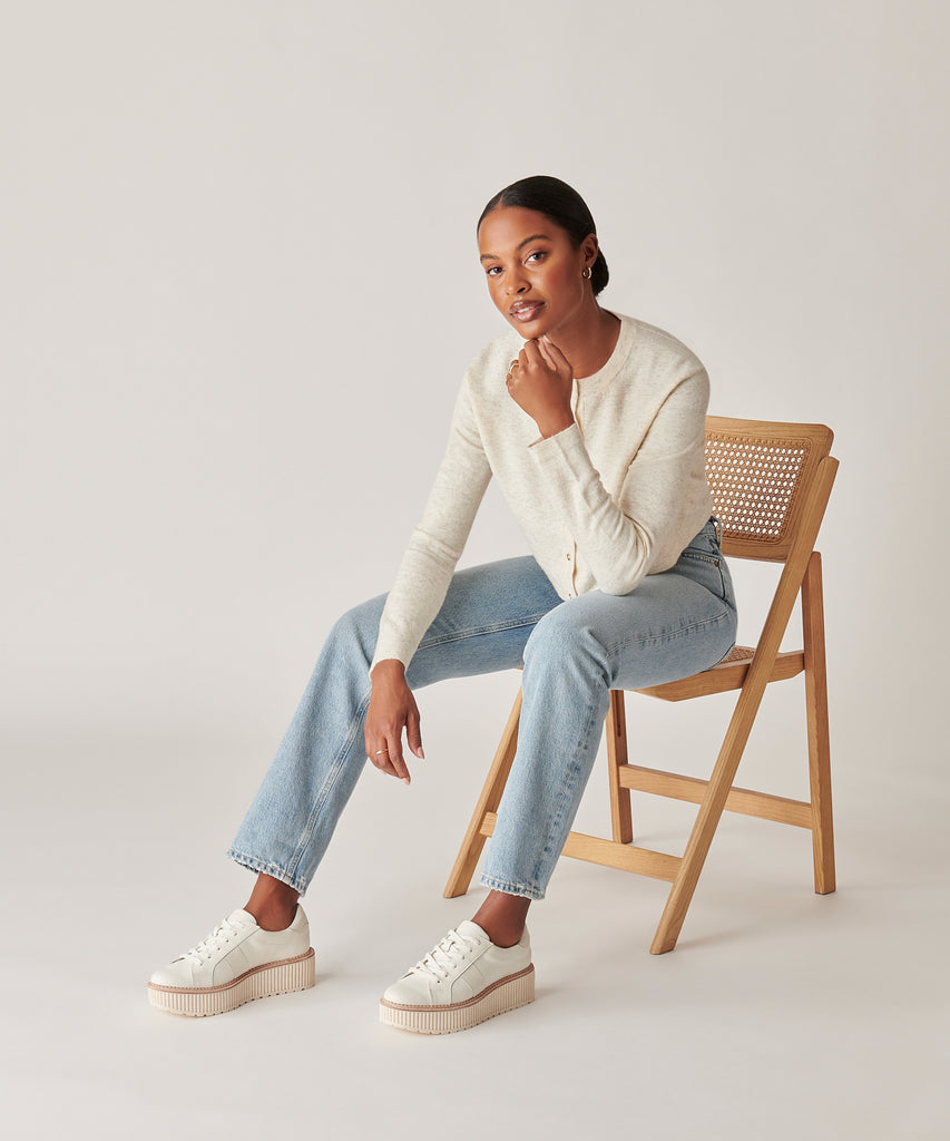 TIGER SNEAKERS WHITE LEATHER â Dolce Vita