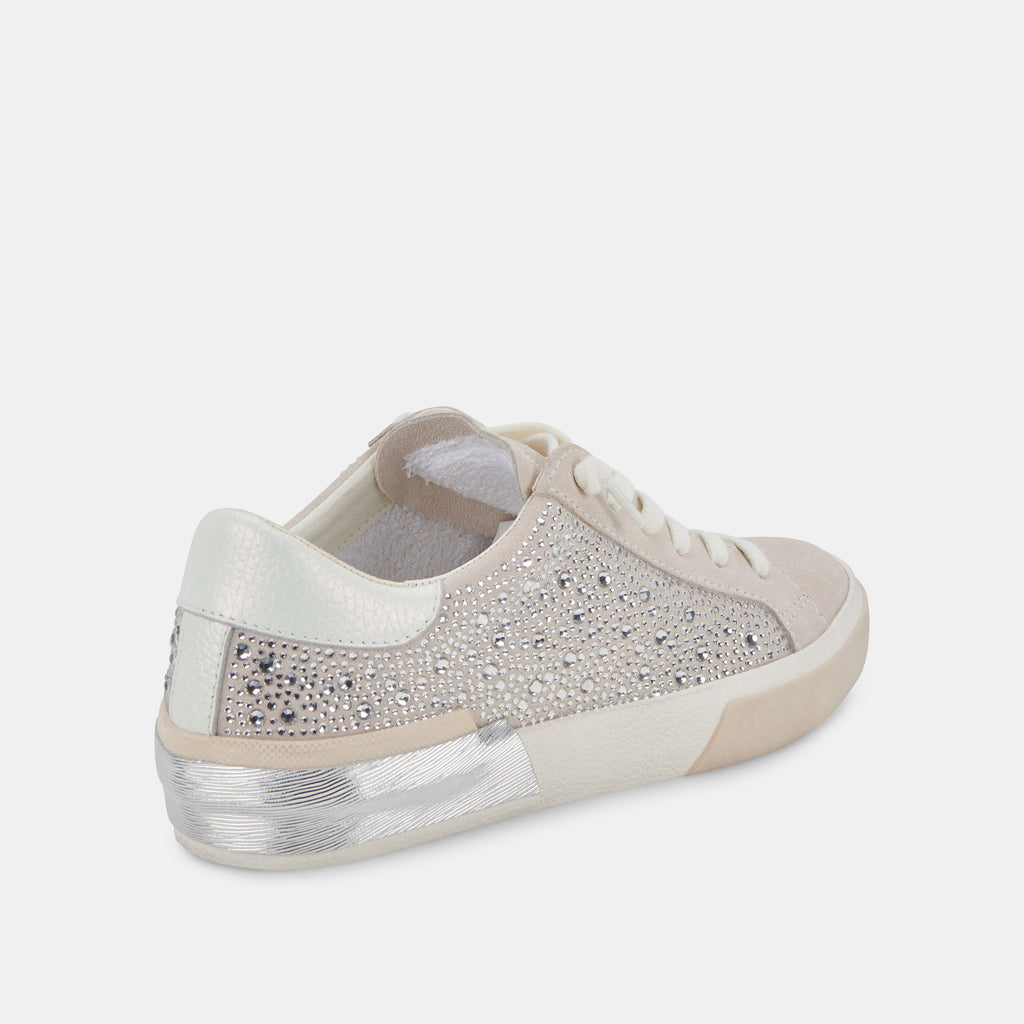 ZINA CRYSTAL SNEAKERS IVORY SUEDE - image 3