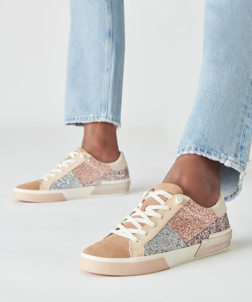 ZINA PATCH SNEAKERS ROSE GOLD MULTI GLITTER - image 2