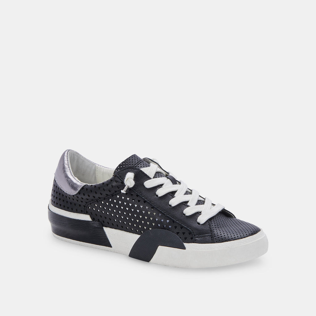ZINA PERFORATED SNEAKERS BLACK PERFORATED LEATHER - re:vita - image 4