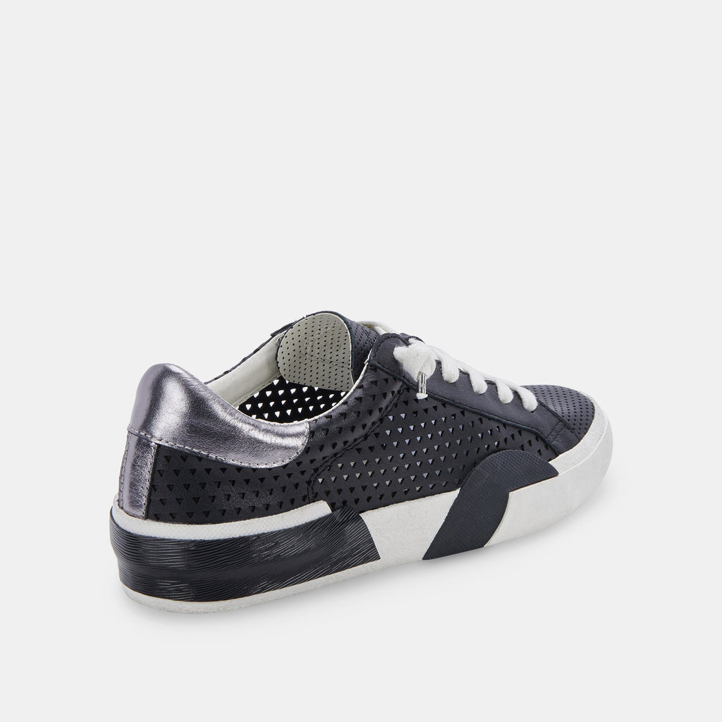 ZINA PERFORATED SNEAKERS BLACK PERFORATED LEATHER - re:vita - image 3