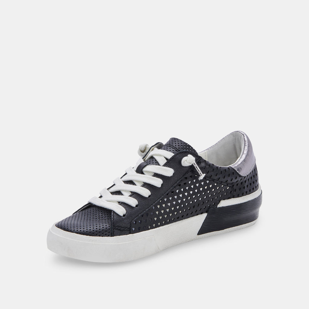 ZINA PERFORATED SNEAKERS BLACK PERFORATED LEATHER - re:vita - image 5