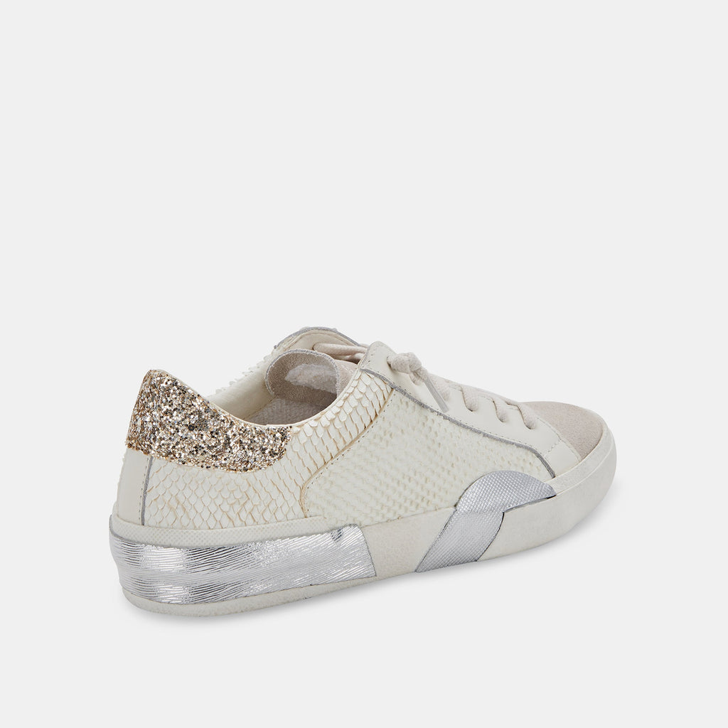 ZINA SNEAKERS IN OFF WHITE EMBOSSED LEATHER -   Dolce Vita - image 3