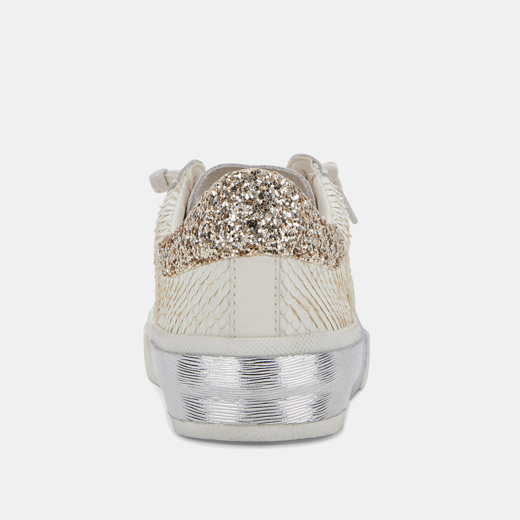 ZINA SNEAKERS IN OFF WHITE EMBOSSED LEATHER -   Dolce Vita - image 7