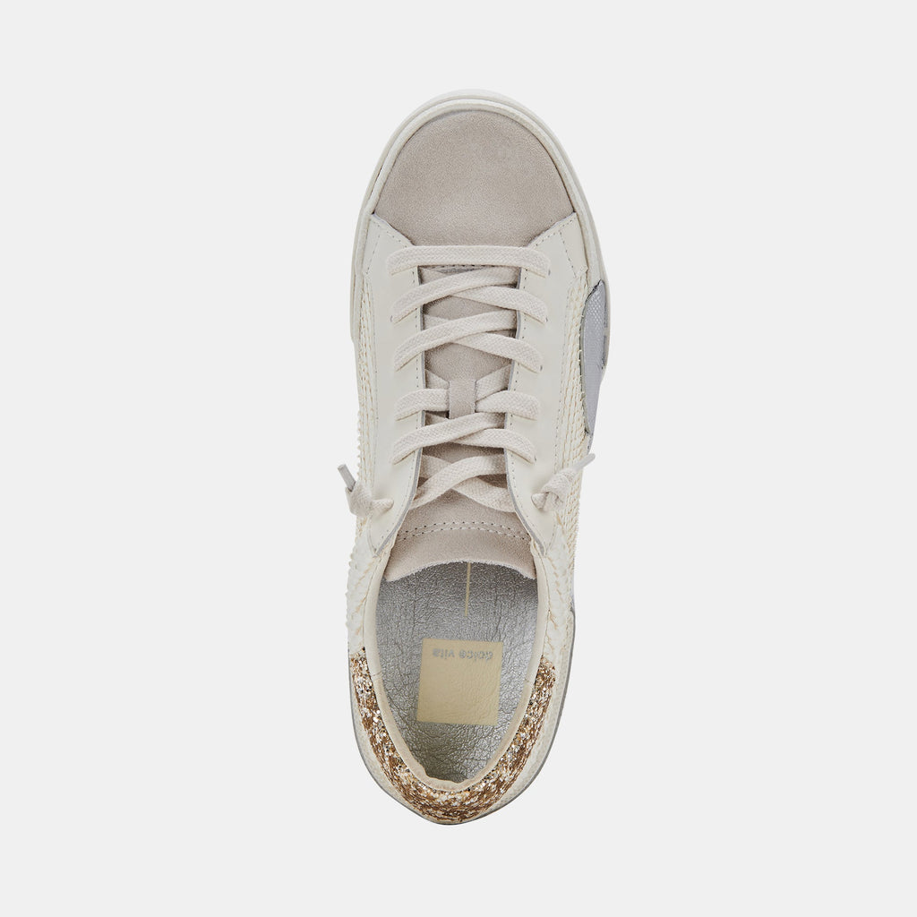 ZINA SNEAKERS IN OFF WHITE EMBOSSED LEATHER -   Dolce Vita - image 8