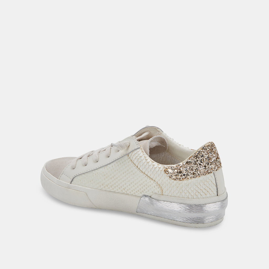 ZINA SNEAKERS IN OFF WHITE EMBOSSED LEATHER -   Dolce Vita - image 5